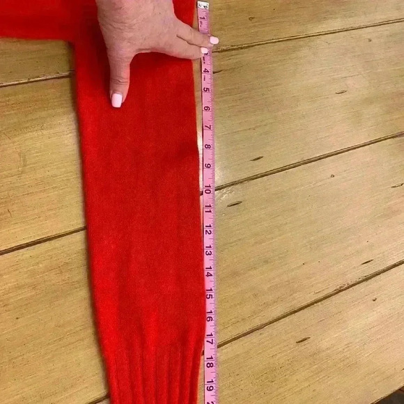 Anthropologie Women's Sweater Pullover 100% cashmere Red V-neck sweater  XS-S - Picture 8 of 13